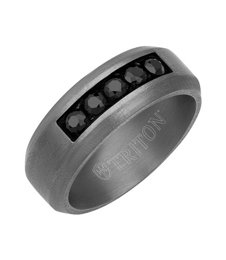 Triton Tantulam and Black Sapphire Wedding Band