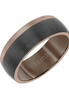 Triton Espresso and Black Tungsten Carbide Wedding Band Size 10