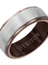 Triton Espresso and White Tungsten Carbide Wedding Band Size 10