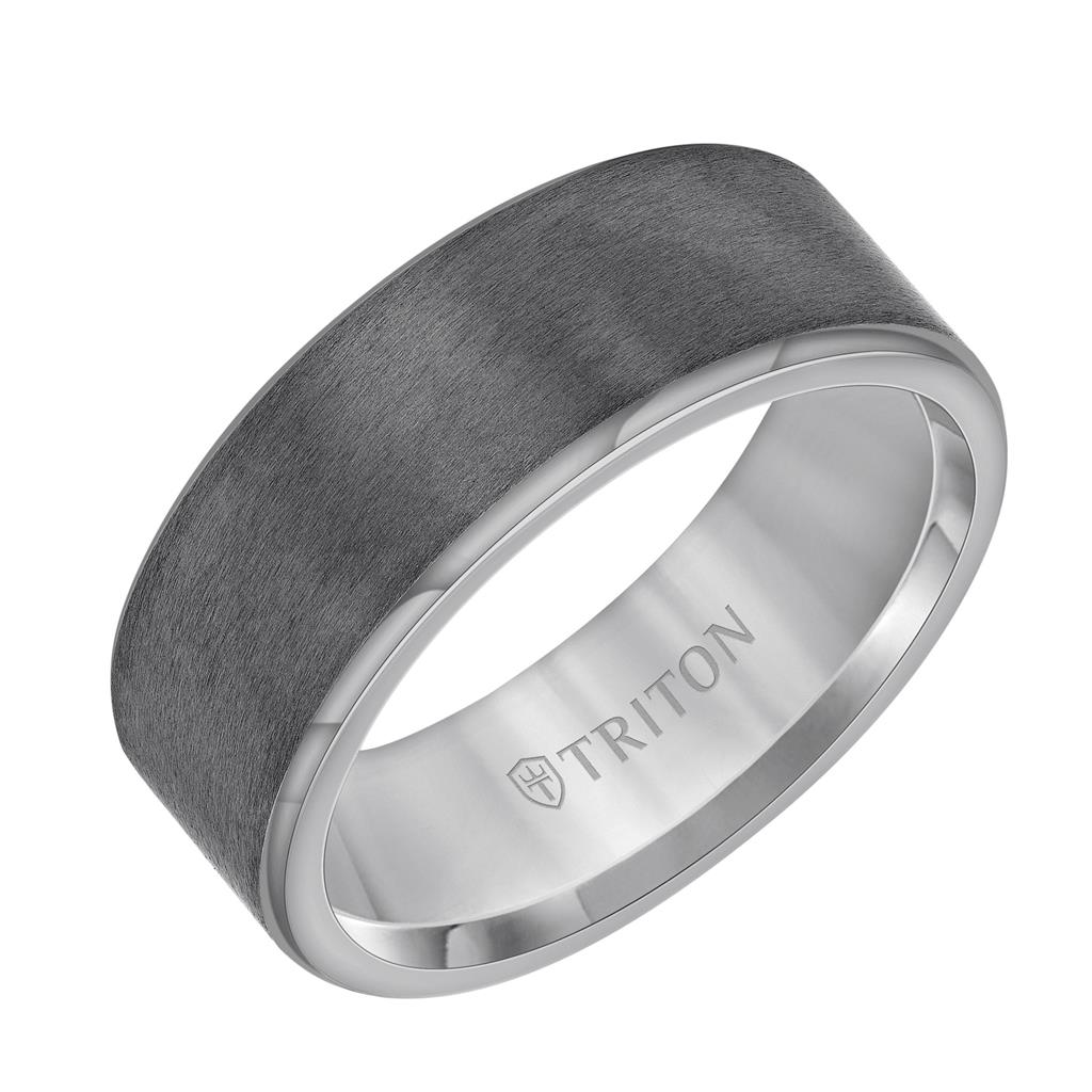 Triton Tantalum Satin Finish Domed Wedding Band Size 10