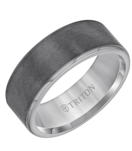 Triton Tantalum Satin Finish Domed Wedding Band Size 10