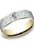 Benchmark "The Max" Mens 14K Two Tone Gold Satin Hammered Band