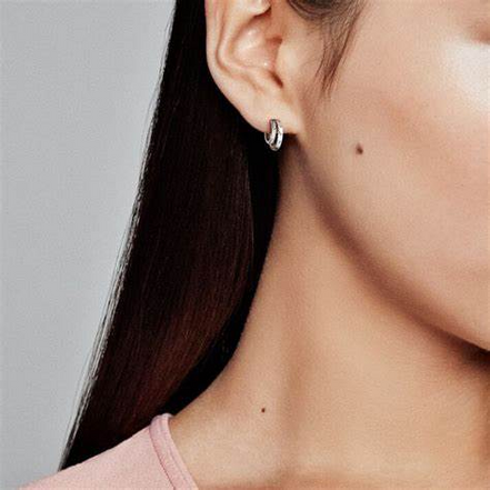 Pandora Signature Pave Double Hoop Earrings
