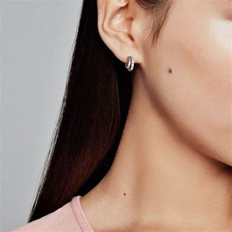 Pandora Signature Pave Double Hoop Earrings