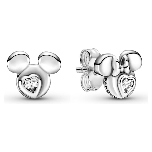 Pandora Disney Mickey Mouse & Minnie Mouse Silhouette Stud Earrings