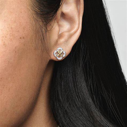 Pandora Moments Two-tone Flower Stud Earrings