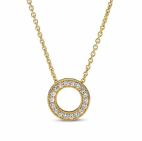 Pandora Signature Logo Pavé Circle Collier Necklace