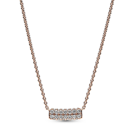 Pandora Timeless Pavé Double-Row Bar Collier Necklace 45 cm