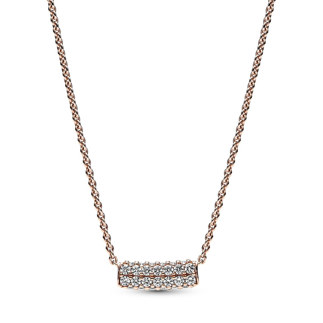 Pandora Timeless Pavé Double-Row Bar Collier Necklace 45 cm
