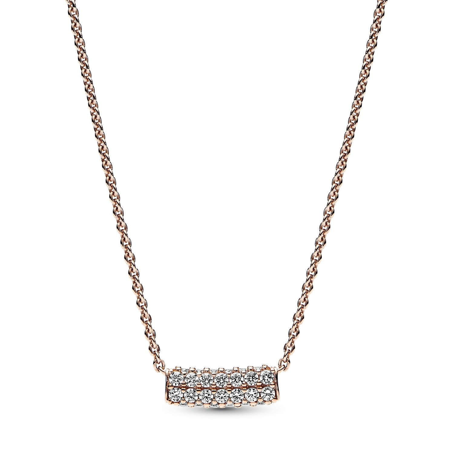 Pandora Timeless Pavé Double-Row Bar Collier Necklace 45 cm