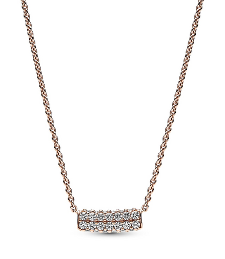 Pandora Timeless Pavé Double-Row Bar Collier Necklace 45 cm
