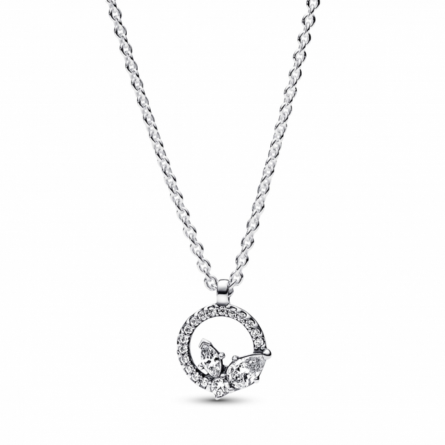 Pandora Timeless Sparkling Herbarium Circle & Cluster Pendant Necklace 45 cm