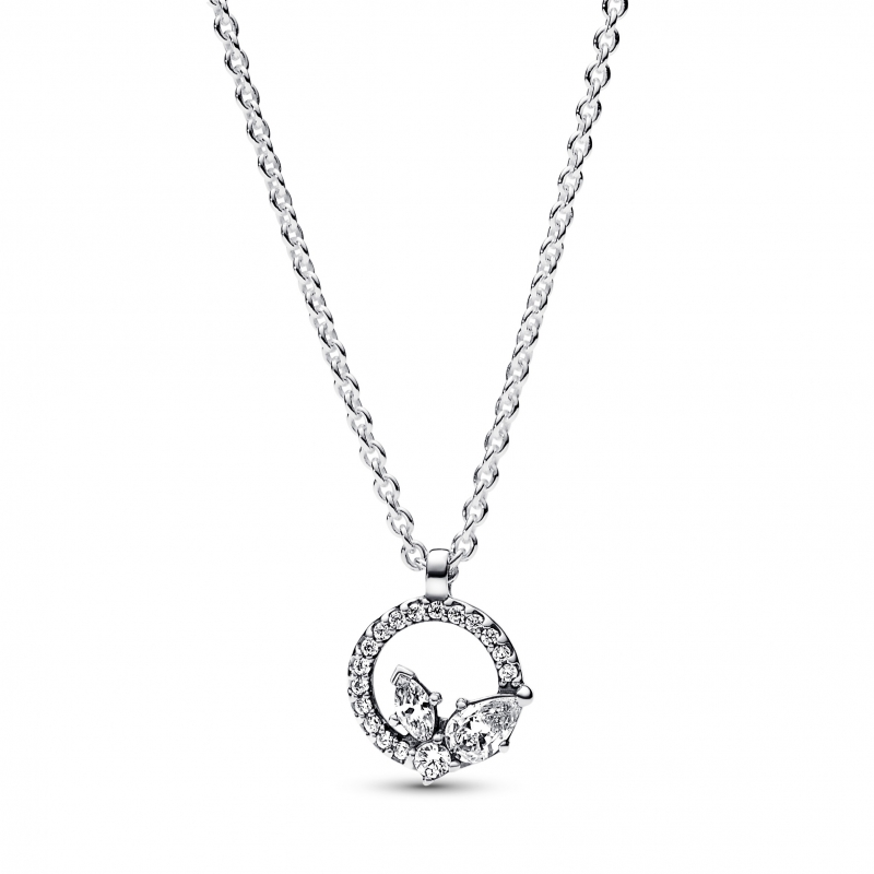 Pandora Timeless Sparkling Herbarium Circle & Cluster Pendant Necklace 45 cm