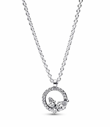 Pandora Timeless Sparkling Herbarium Circle & Cluster Pendant Necklace 45 cm
