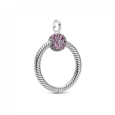 Pandora Moments Small Pink Pavé O Pendant