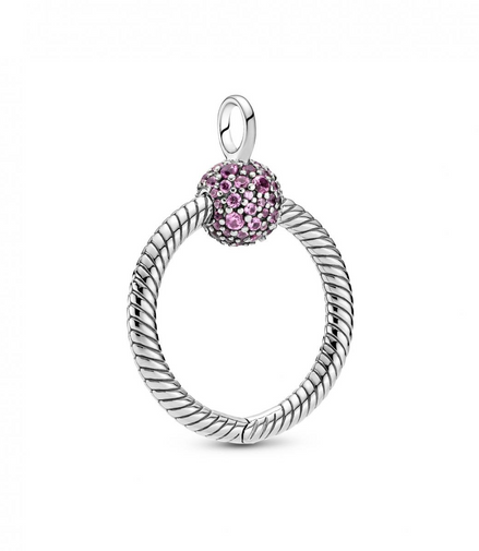Pandora Moments Small Pink Pavé O Pendant
