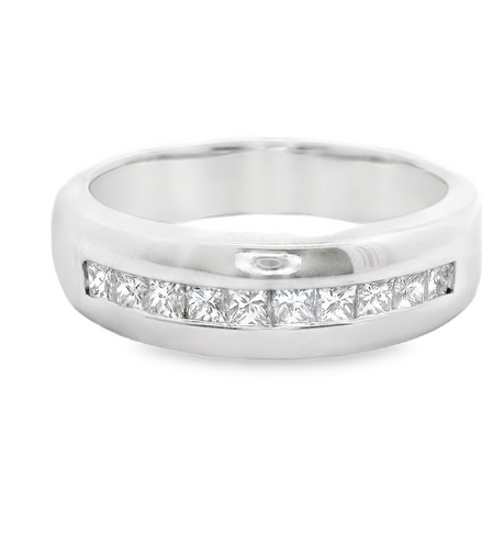 Men's 14K White Gold .58 CTTW Diamond Band