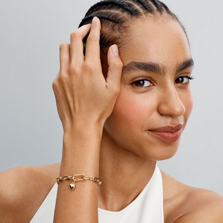 Pandora ME/Moments Heart Mini Gold-Plated Dangle Charm