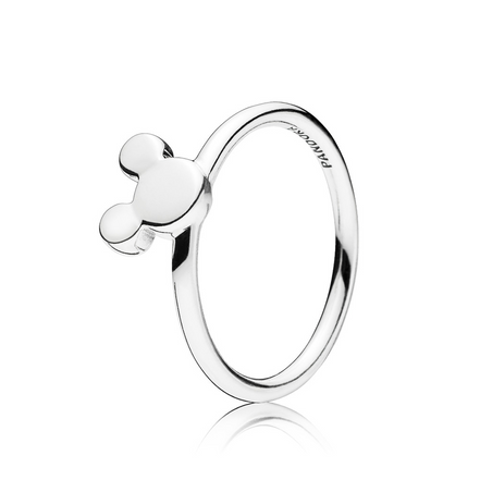 Pandora Disney Mickey Mouse Silver Silhouette Ring 4.5