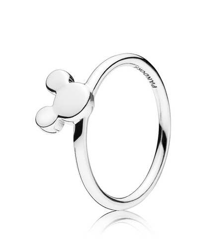 Pandora Disney Mickey Mouse Silver Silhouette Ring 4.5