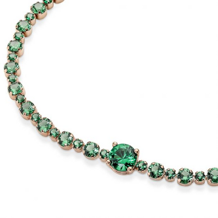 Pandora Timeless Rose Sparkling Green Pavé Tennis Bracelet Size 18