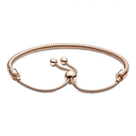 Pandora Moments Rose Snake Chain Slider Bracelet Size 2