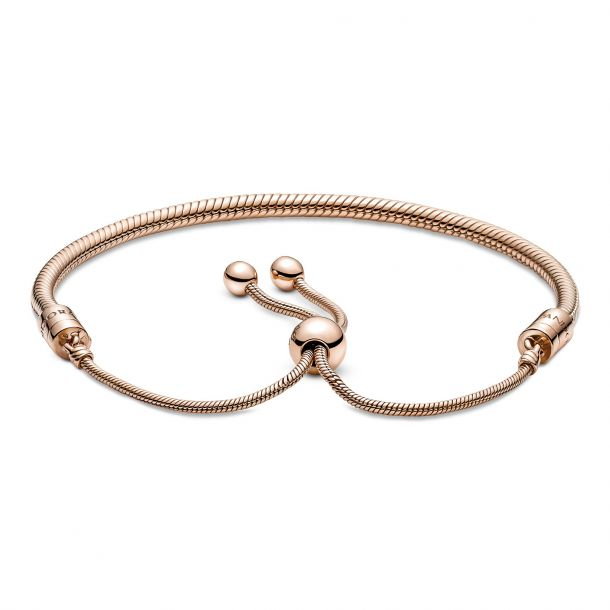 Pandora Moments Rose Snake Chain Slider Bracelet Size 2