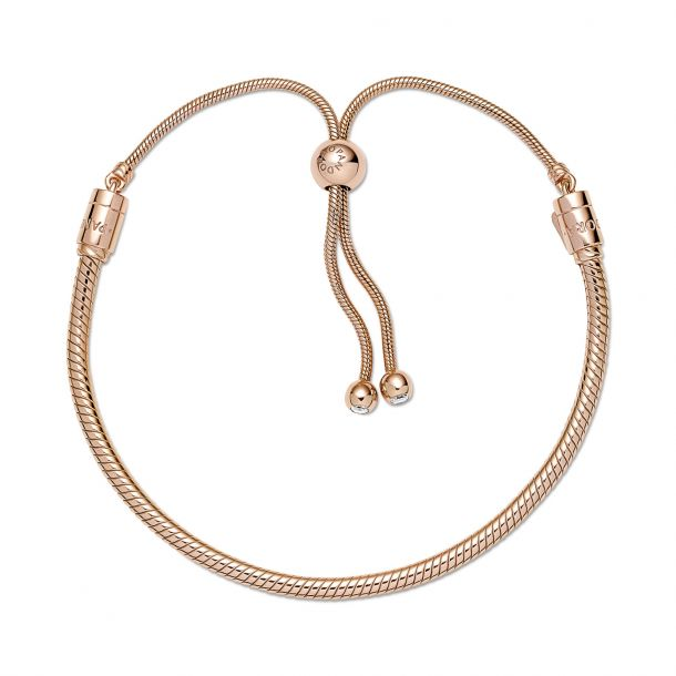 Pandora Moments Rose Snake Chain Slider Bracelet Size 2