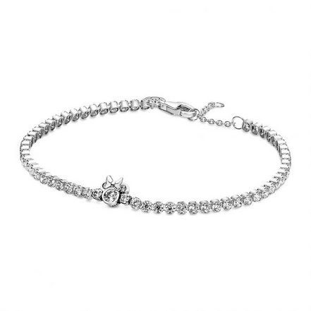 Pandora Disney Minnie Mouse Tennis Bracelet Size 18