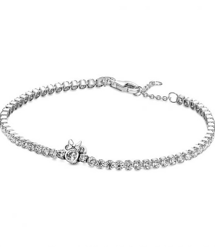 Pandora Disney Minnie Mouse Tennis Bracelet Size 18