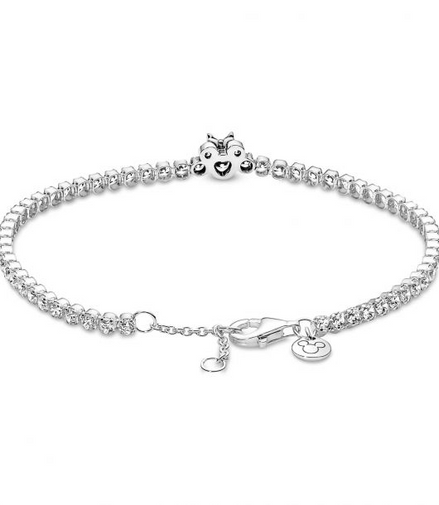 Pandora Disney Minnie Mouse Tennis Bracelet Size 18