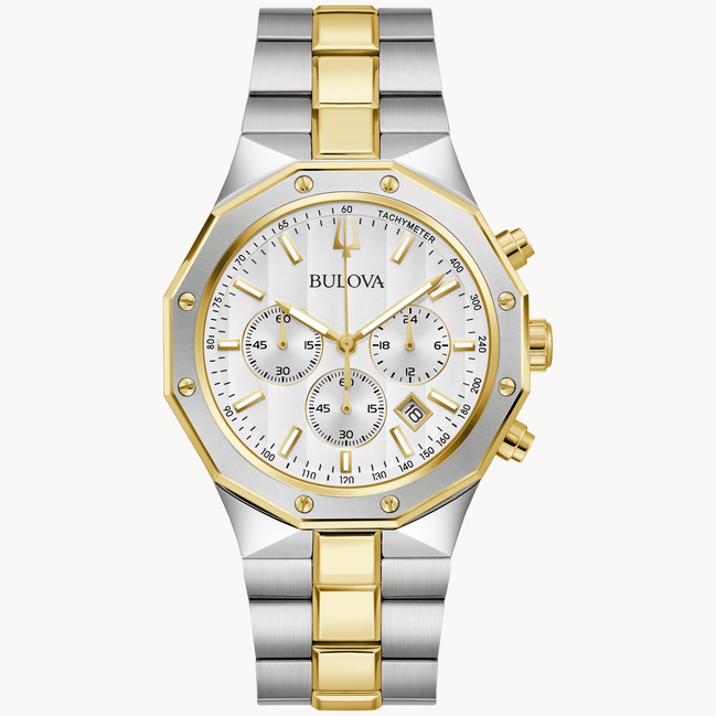 Bulova Men's Classic Prestige Two-Tone IP Chronograph Bracelet Watch