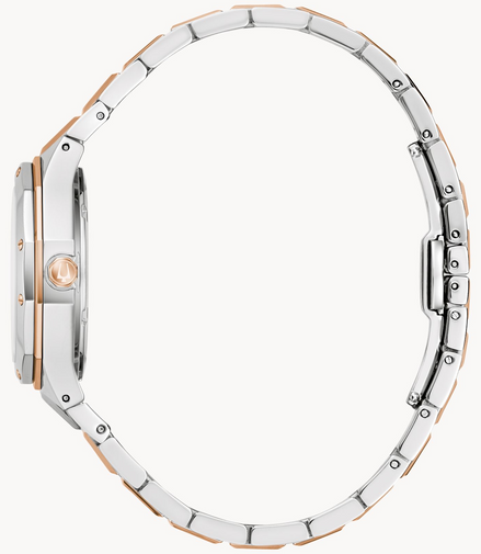 Bulova Ladies Classic Prestige Two-Tone Mother Of Pearl Dial With Diamond Accent Bracelet Watch