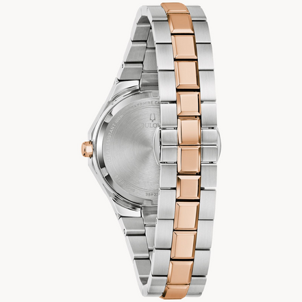 Bulova Ladies Classic Prestige Two-Tone Mother Of Pearl Dial With Diamond Accent Bracelet Watch