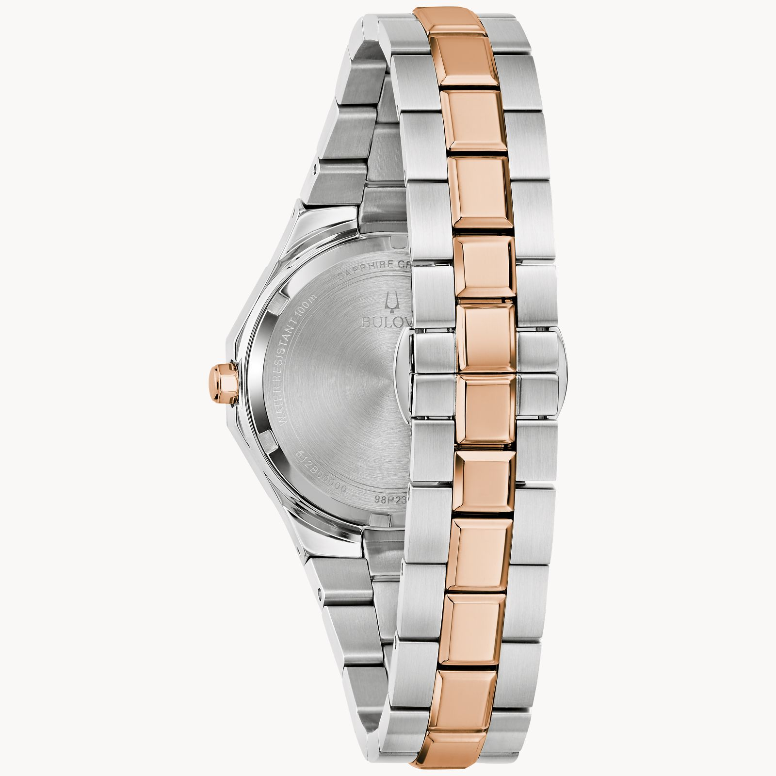 Bulova Ladies Classic Prestige Two-Tone Mother Of Pearl Dial With Diamond Accent Bracelet Watch