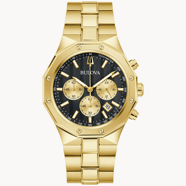 Bulova Men's Classic Prestige Gold Tone IP Chronograph Bracelet Watch