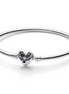 Pandora Moments Heart And  Butterfly Bangle Charm Bracelet Size 17