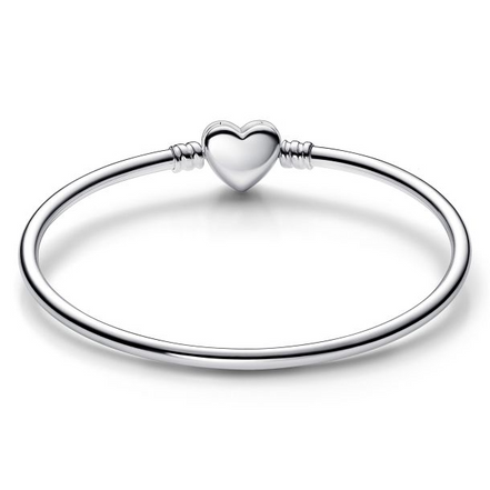 Pandora Moments Heart And  Butterfly Bangle Charm Bracelet Size 17