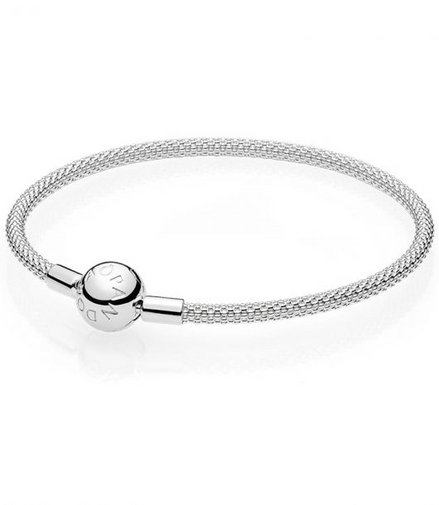 Pandora Moments Silver Mesh Bracelet Size 19