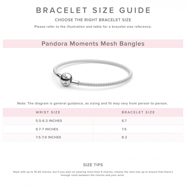 Pandora Moments Silver Mesh Bracelet Size 19
