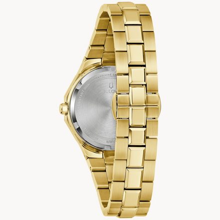 Bulova Ladies Classic Prestigue Gold-Tone Mother Of Pearl Dial Bracelet Watch