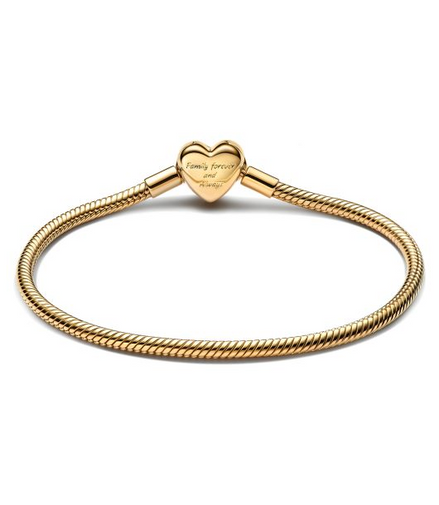 Pandora Moments Sparkling Infinity Heart Clasp Snake Chain Bracelet Size 18