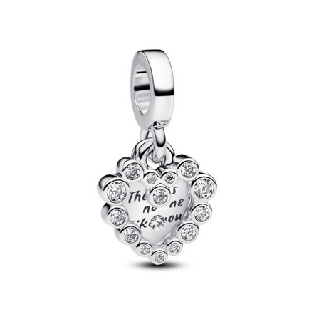 Pandora ME/Moments Sparkling Heart Double Dangle Charm