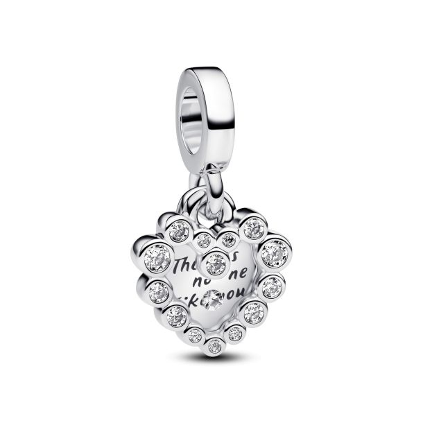 Pandora ME/Moments Sparkling Heart Double Dangle Charm