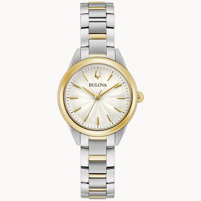 Bulova Ladies Sutton Two-Tone White Dial Stainless Steel Bracelet Watch