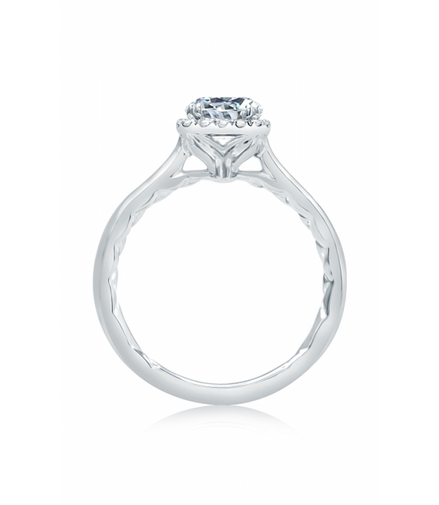 A.JAFFE Scalloped Halo Diamond Engagement Ring with Quilted Interior