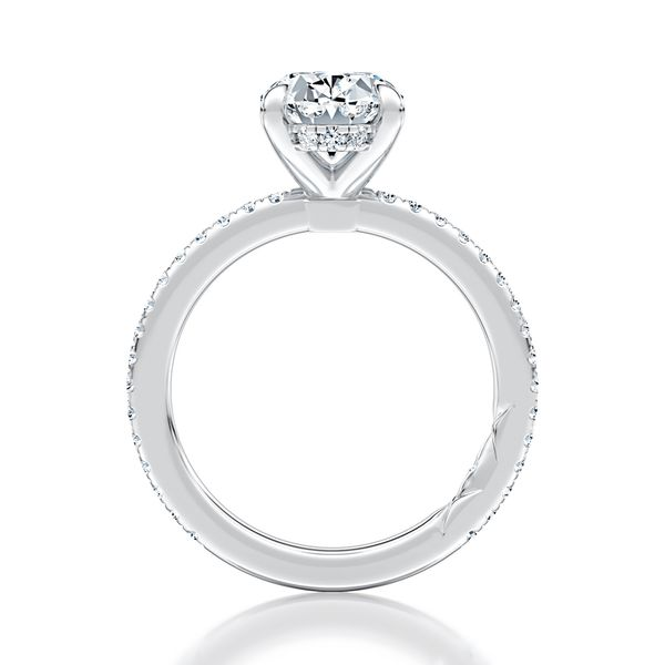A.JAFFE 14K White Gold Oval Cut Diamond Engagement Ring