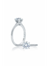 A.JAFFE 14K White Gold Four Prong Diamond Engagement Ring