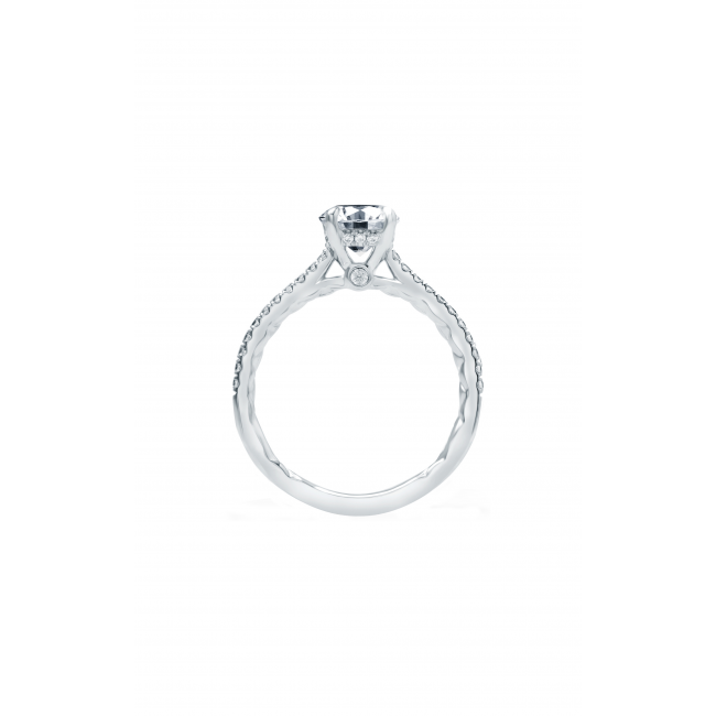 A.JAFFE 14K White Gold Four Prong Diamond Engagement Ring