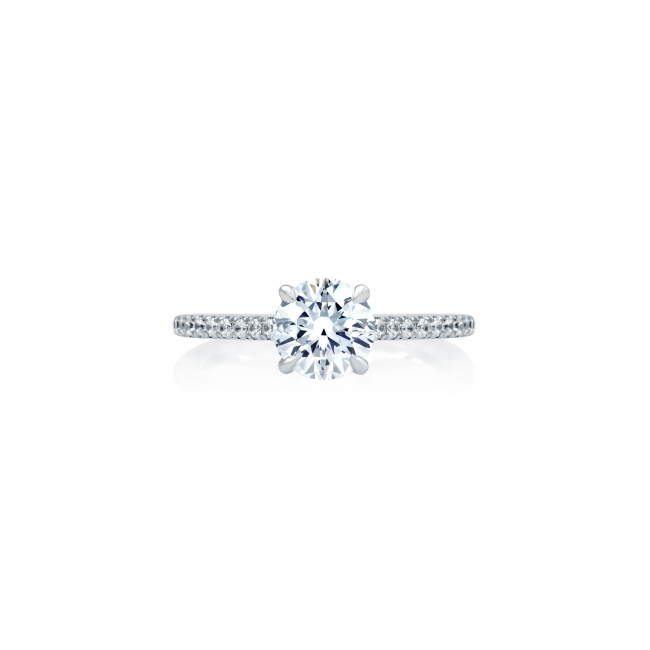 A.JAFFE 14K White Gold Four Prong Diamond Engagement Ring